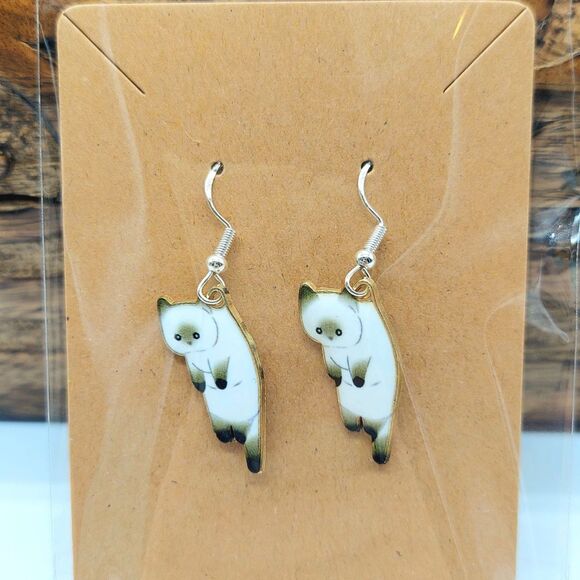 Jewelry - Cute Siamese Cat Earrings Anime Kawaii Kitty